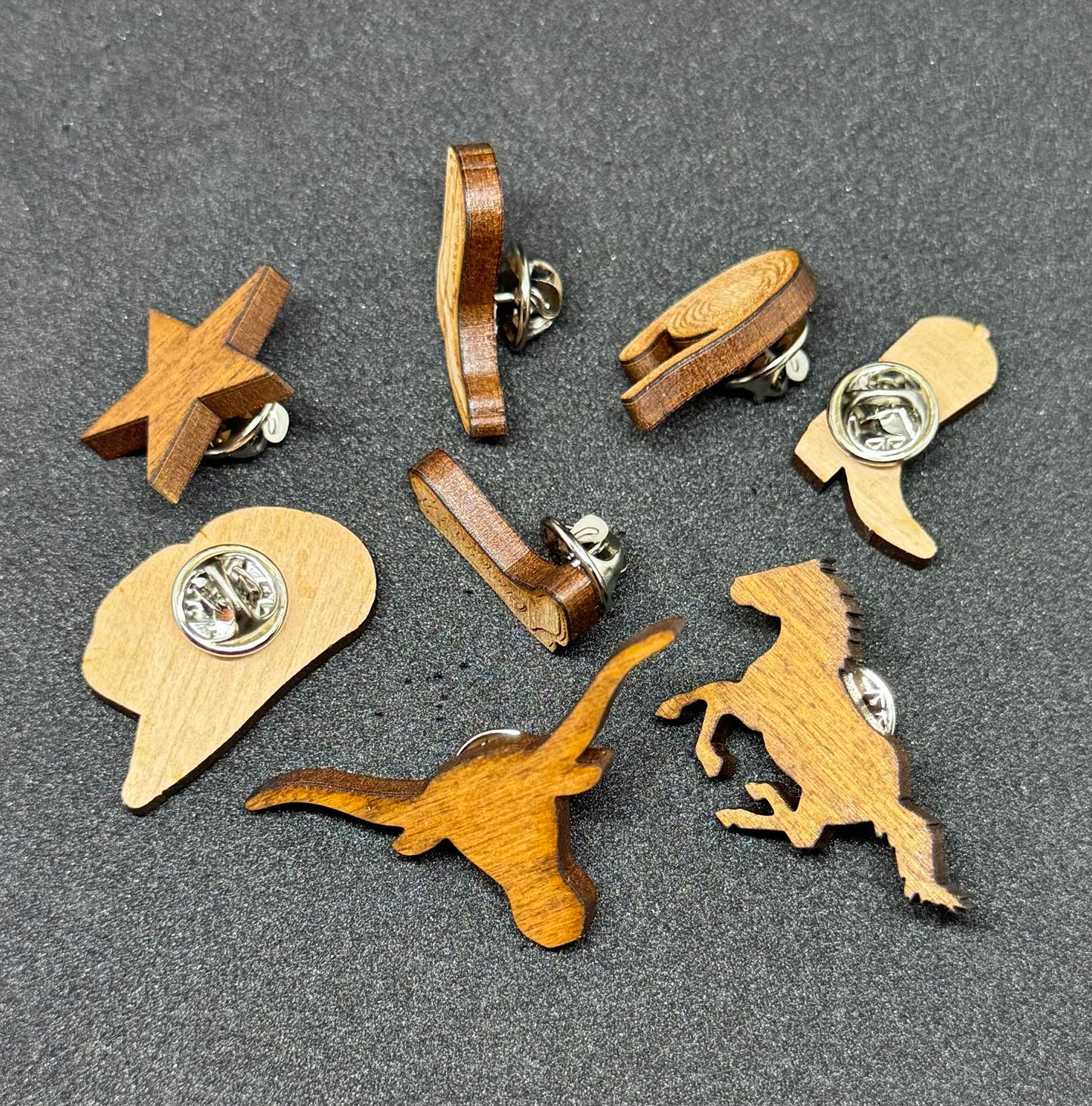 Wooden Western Pins Collection